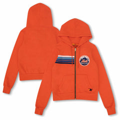 New York Mets Aviator Nation x MLB Unisex Five-Stripe Tri-Blend Full-Zip Hoodie discount