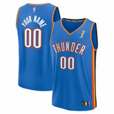 Fanatics - Oklahoma City Thunder 2025 NBA Finals Champions Fast Break Replica Custom Jersey - Blue - Icon Edition