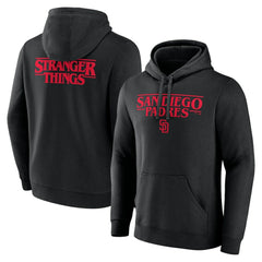 San Diego Padres Stranger Things Logo Lockup Pullover Hoodie Near Me