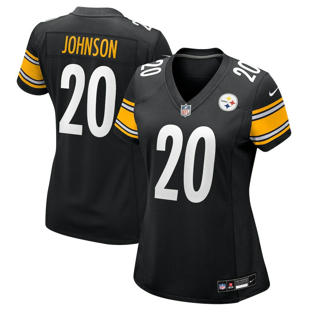Kaleb Johnson Pittsburgh Steelers Women's Team Game Jersey Black - Nike