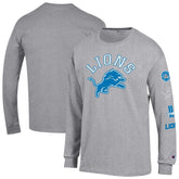 Detroit Lions Champion Seal Long Sleeve T-Shirt Heather Gray - NFL