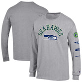 Seattle Seahawks Champion Seal Long Sleeve T-Shirt Heather Gray - NFL