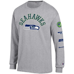 Seattle Seahawks Champion Seal Long Sleeve T-Shirt Heather Gray - NFL