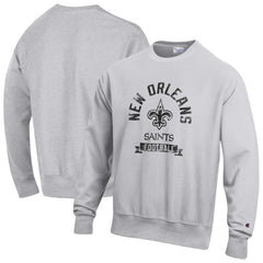 New Orleans Saints Champion Reverse Weave Fleece Pullover Sweatshirt Heather Gray - NFL