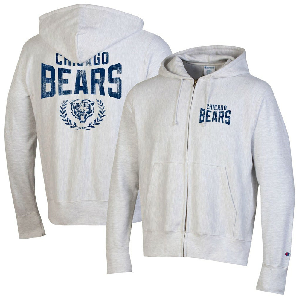Chicago Bears Champion Reverse Weave Full-Zip Hoodie Heather Gray - NFL