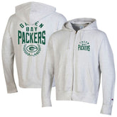Green Bay Packers Champion Reverse Weave Full-Zip Hoodie Heather Gray - NFL