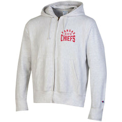 Kansas City Chiefs Champion Reverse Weave Full-Zip Hoodie Heather Gray - NFL