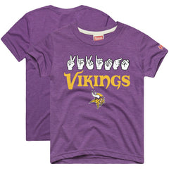 Minnesota Vikings Homage Youth Love Sign x ASL 2.0 Tri-Blend T-Shirt Purple - NFL