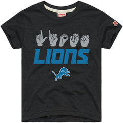 Detroit Lions Homage Youth Love Sign x ASL 2.0 Tri-Blend T-Shirt Charcoal - NFL