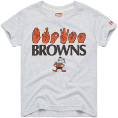 Cleveland Browns Homage Youth Love Sign x ASL 2.0 Tri-Blend T-Shirt Ash - NFL