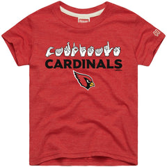 Arizona Cardinals Homage Youth Love Sign x ASL 2.0 Tri-Blend T-Shirt Cardinal - NFL