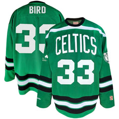 Mitchell & Ness - Larry Bird Boston Celtics Big & Tall NBA Hockey Jersey - Kelly Green