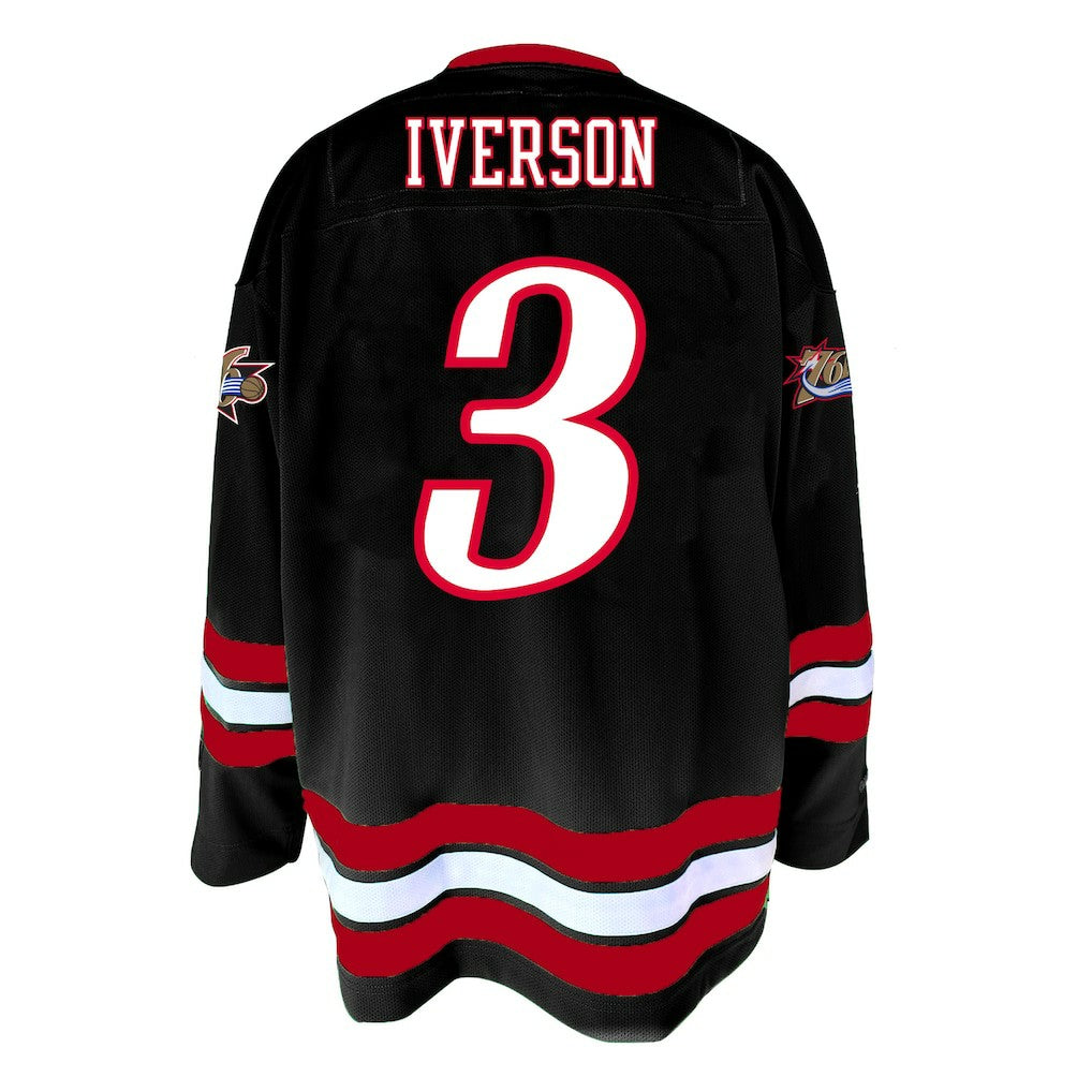 Allen Iverson Philadelphia 76ers Big & Tall NBA Hockey Jersey - Black | NBA Jerseys