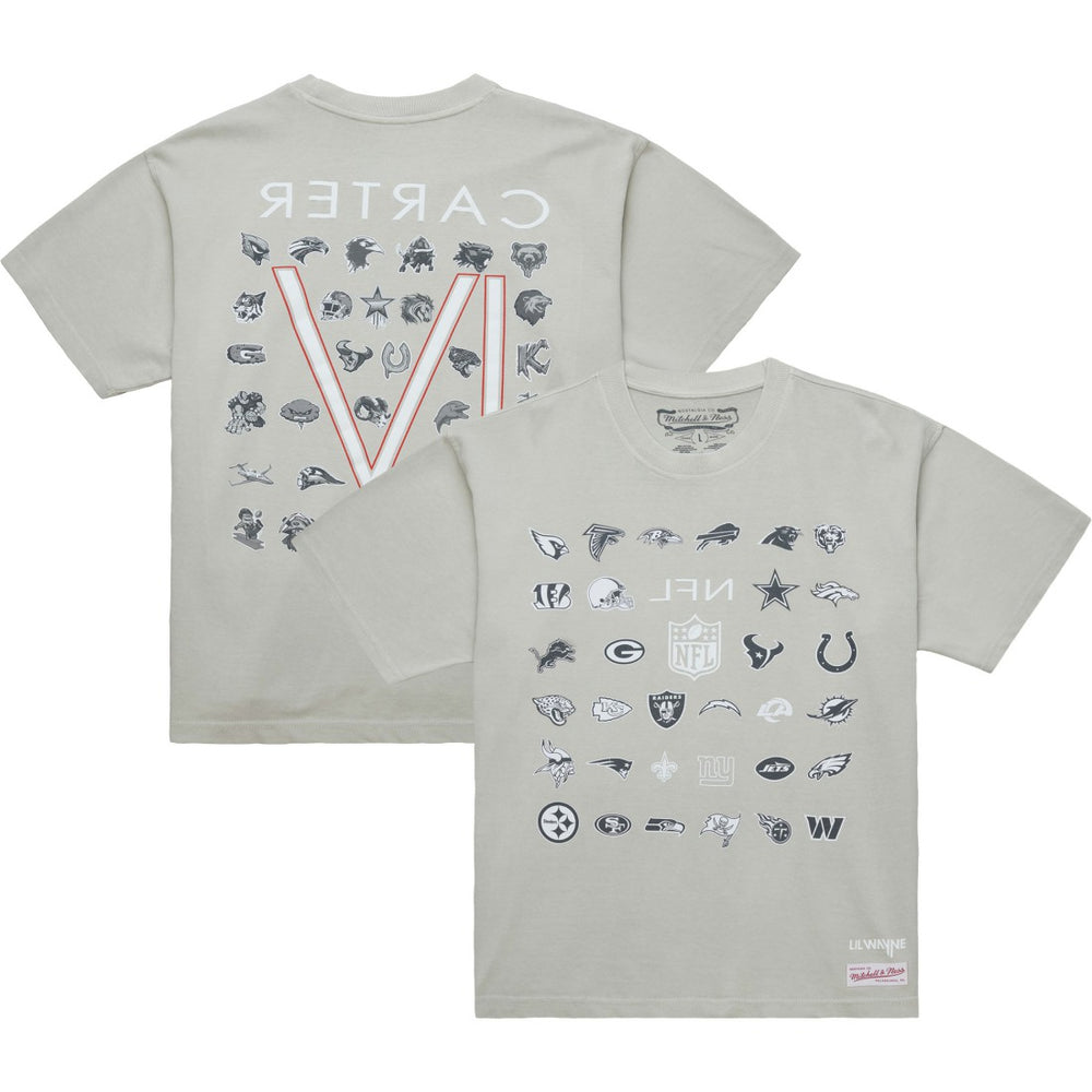 x NFL x Lil Wayne Carter VI T-Shirt Gray - Mitchell & Ness
