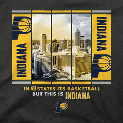 NBA - Indiana Pacers Stadium Essentials Unisex Skyline Boxout T-Shirt - Charcoal