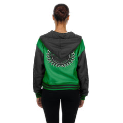 Philadelphia Eagles New Era Women's Throwback Full-Snap Hooded Jacket Kelly Green - NFL