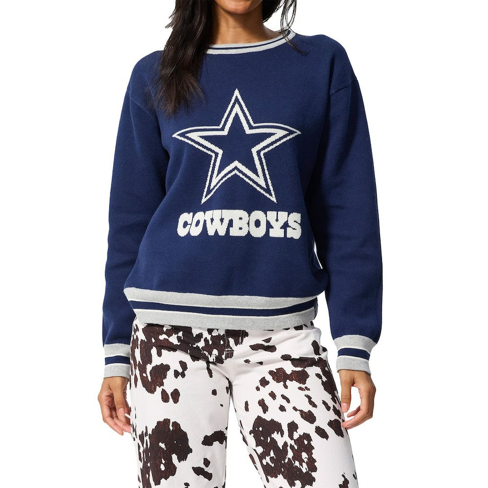 Dallas Cowboys Terez Unisex Logo Crew Neck Sweater Navy - NFL