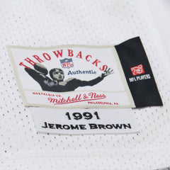 Jerome Brown Philadelphia Eagles 1991 Authentic Throwback Retired Player Jersey White - Mitchell & Ness