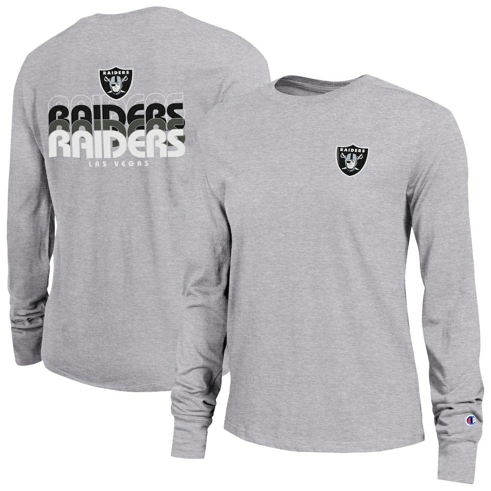 Las Vegas Raiders Champion Women's Core Long-Sleeve T-Shirt Heather Gray - NFL