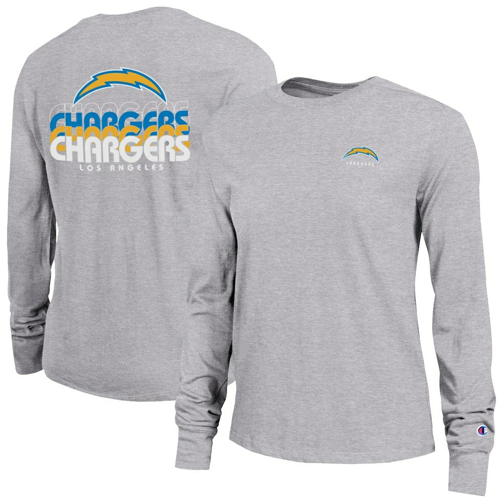 Los Angeles Chargers Champion Women's Core Long-Sleeve T-Shirt Heather Gray - NFL
