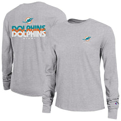 Miami Dolphins Champion Women's Core Long-Sleeve T-Shirt Heather Gray - NFL