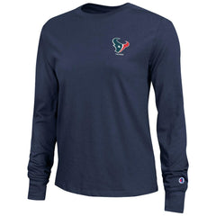 Houston Texans Champion Women's Core Long-Sleeve T-Shirt Navy - NFL