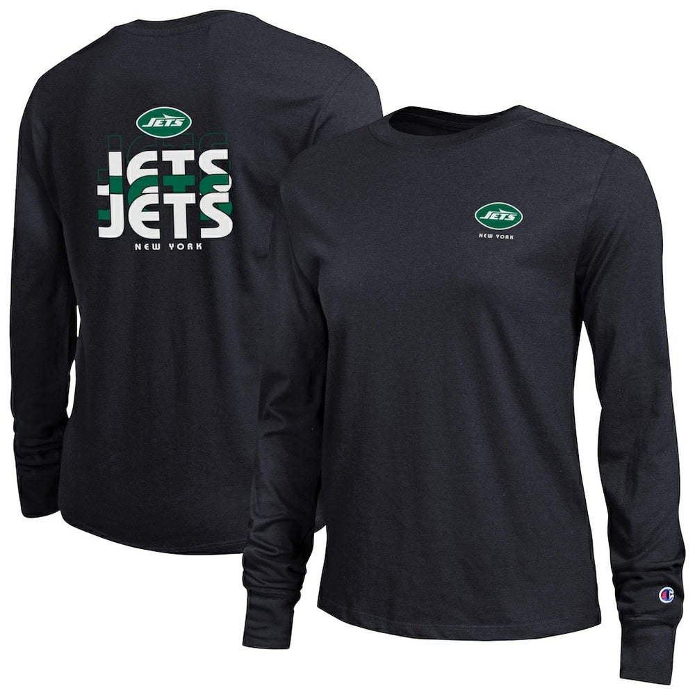 New York Jets Champion Women's Core Long-Sleeve T-Shirt Black - NFL
