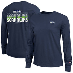 Seattle Seahawks Champion Women's Core Long-Sleeve T-Shirt College Navy - NFL