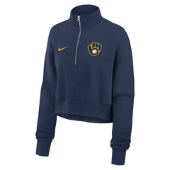 Milwaukee Brewers Nike Women's Primetime Phoenix Fleece Half-Zip Sweatshirt discount