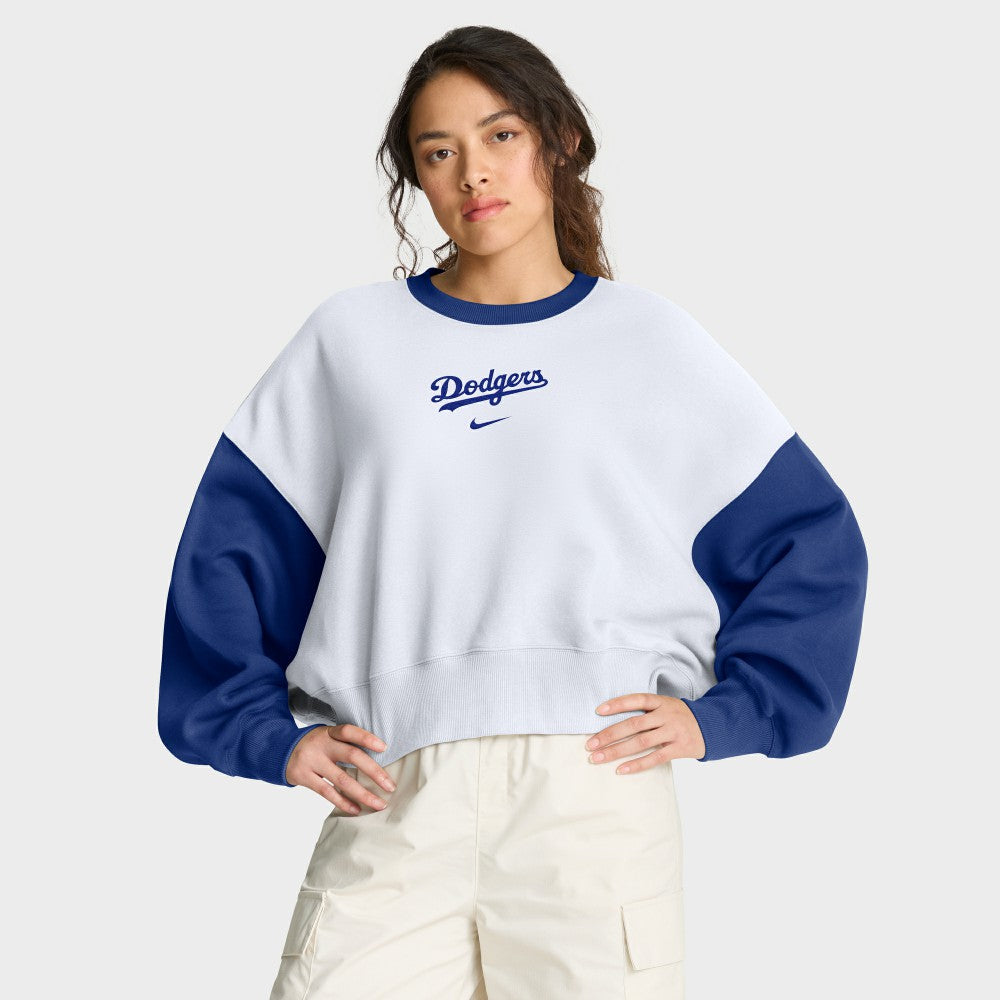 Los Angeles Dodgers Nike Women's Oversized High Hip Fleece Sweatshirt Clearance