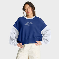 New York Mets Nike Women's Oversized High Hip Fleece Sweatshirt Near Me