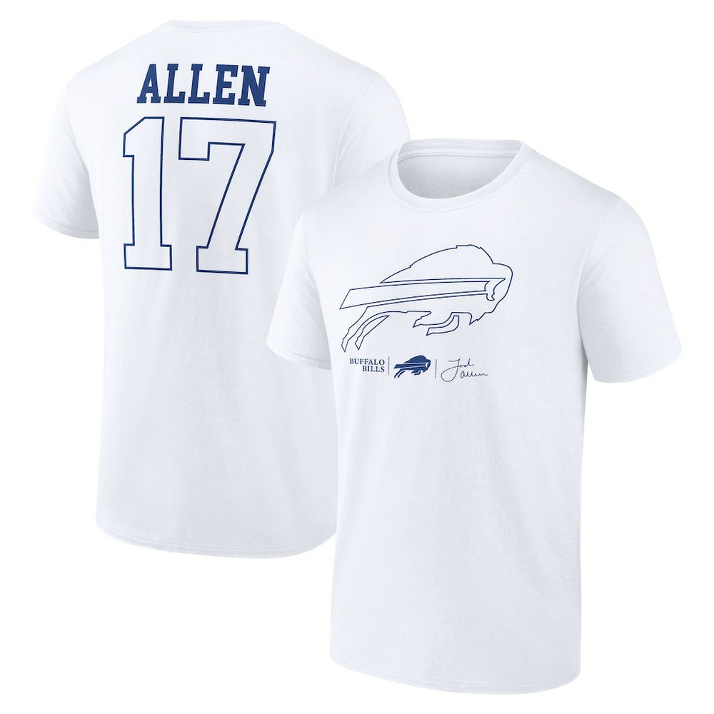 Josh Allen Buffalo Bills Tonal Name & Number T-Shirt White - NFL