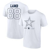 CeeDee Lamb Dallas Cowboys Tonal Name & Number T-Shirt White - NFL