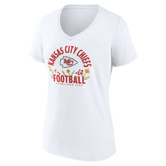 Patrick Mahomes Kansas City Chiefs Women's Floral Name & Number V-Neck T-Shirt White - NFL
