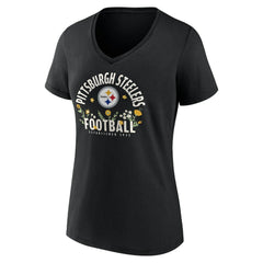 T.J. Watt Pittsburgh Steelers Women's Floral Name & Number V-Neck T-Shirt Black - NFL