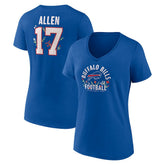 Josh Allen Buffalo Bills Women's Floral Name & Number V-Neck T-Shirt Royal - NFL