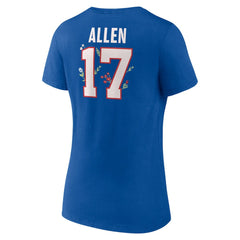 Josh Allen Buffalo Bills Women's Floral Name & Number V-Neck T-Shirt Royal - NFL
