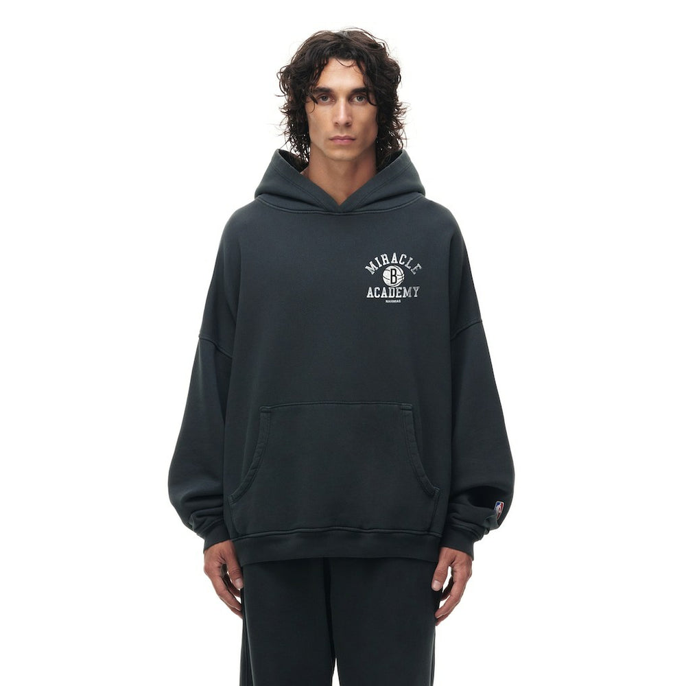 NBA - Brooklyn Nets Unisex Miracle Academy x NBA Collection Vintage Sunfade Hoodie - Heather Black