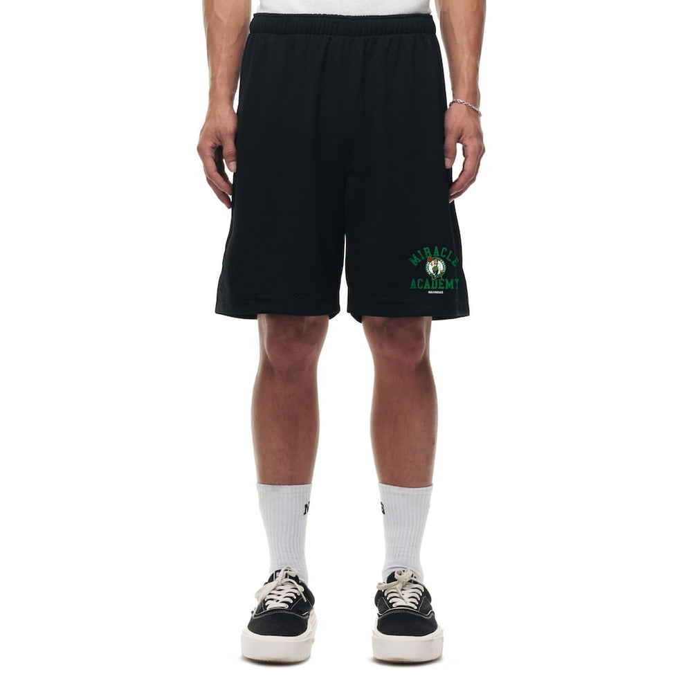 NBA - Boston Celtics Unisex Miracle Academy x NBA Collection Baggy Mesh P.E. Shorts - Black