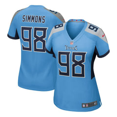 Jeffery Simmons Tennessee Titans Women's Team Game Jersey Light Blue - Nike