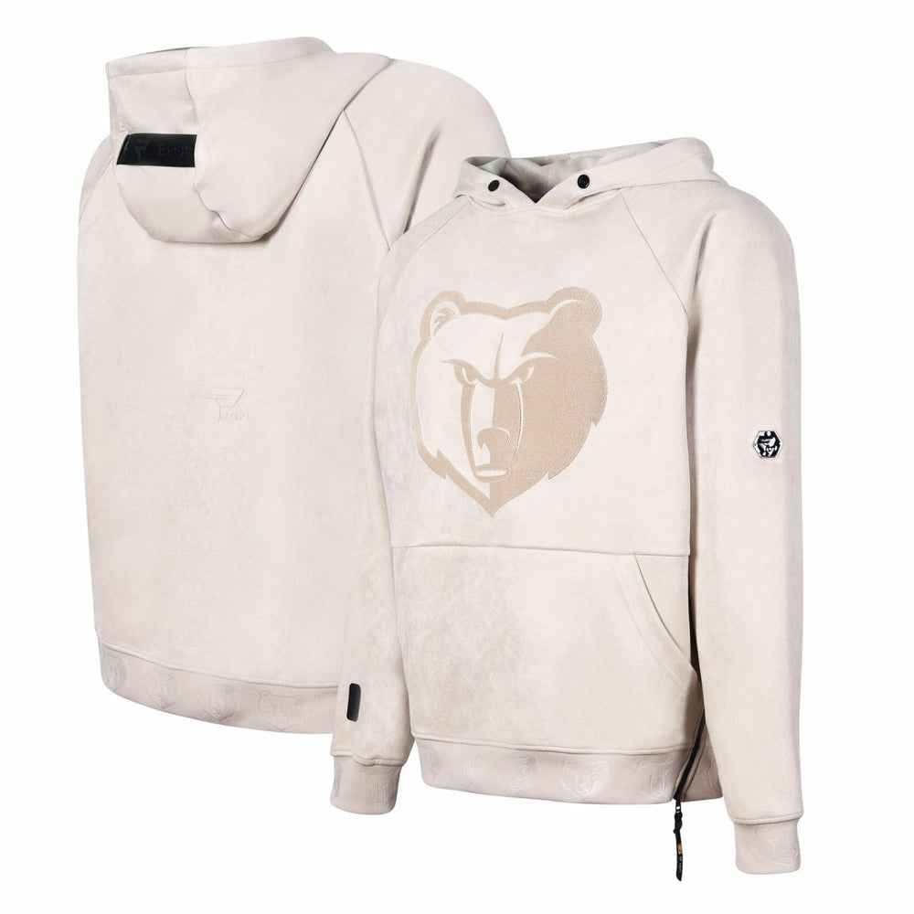 NBA - Memphis Grizzlies Protege Eco-Friendly Functional Suede Fashion Tonal Hoodie - Cream