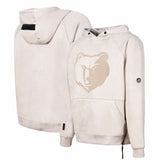 NBA - Memphis Grizzlies Protege Eco-Friendly Functional Suede Fashion Tonal Hoodie - Cream
