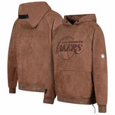NBA - Los Angeles Lakers Protege Eco-Friendly Functional Suede Fashion Tonal Hoodie - Brown