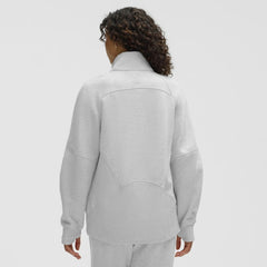 Edmonton Oilers - lululemon Women's Long Scuba Oversized Half-Zip Funnel Neck Heathered Core Ultra Light Grey