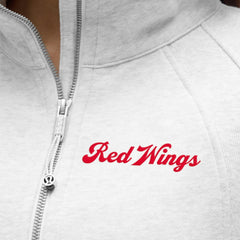 Detroit Red Wings - lululemon Women's Long Scuba Oversized Half-Zip Funnel Neck Heathered Core Ultra Light Grey