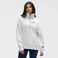 New York Rangers lululemon Women's Long Scuba Oversized Half-Zip Funnel Neck Heathered Core Ultra Light Grey