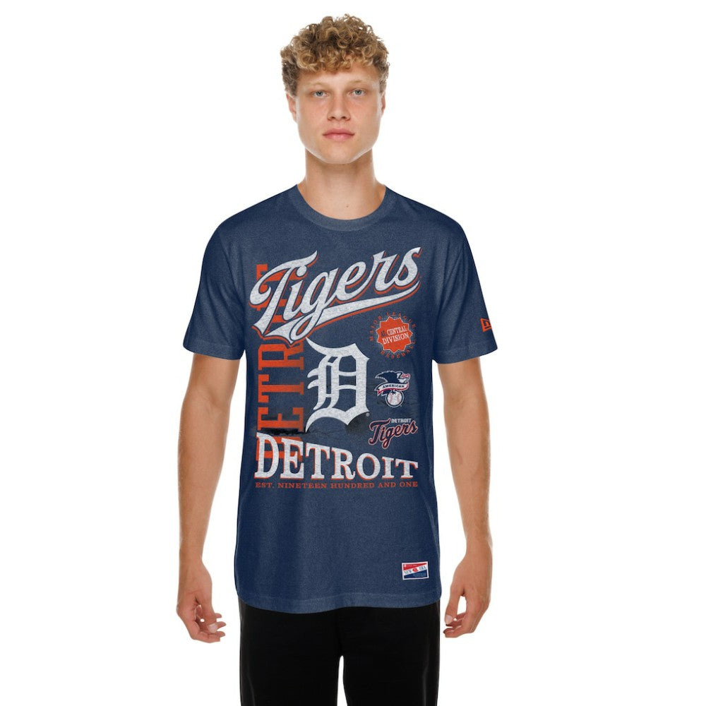 Detroit Tigers New Era Oversized Throwback Distressed T-Shirt Near Me
