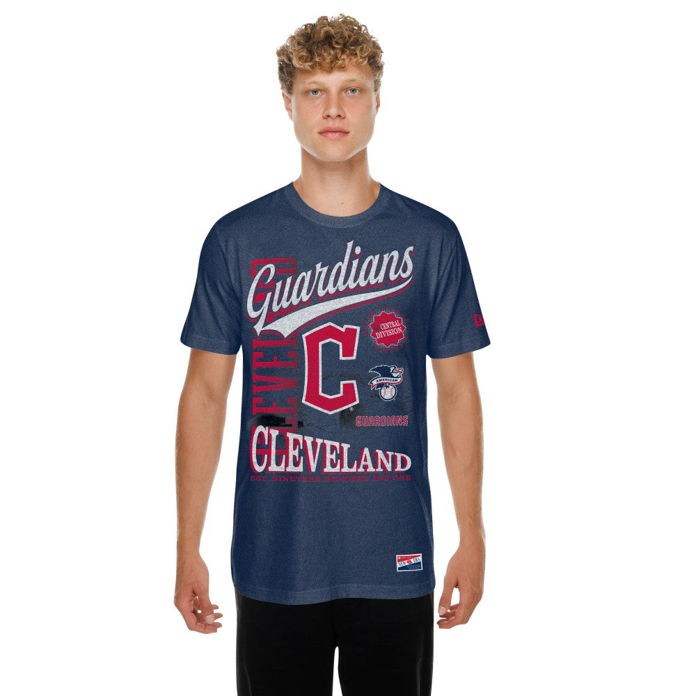 Cleveland Guardians New Era Oversized Throwback Distressed T-Shirt discount