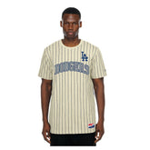Los Angeles Dodgers New Era Throwback Meshback Pinstripe T-Shirt Sale