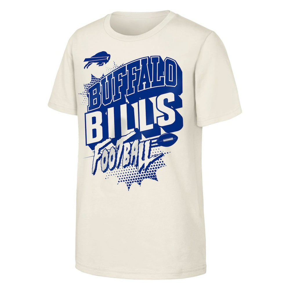 Buffalo Bills Outerstuff Youth Action Comic T-Shirt Natural - NFL